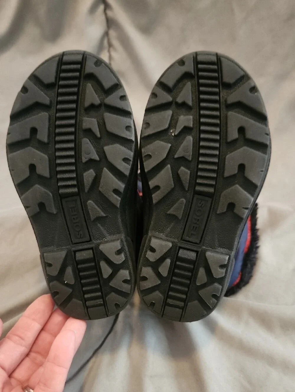 Sorel Navy & Red Insulated Kids Snow Boots